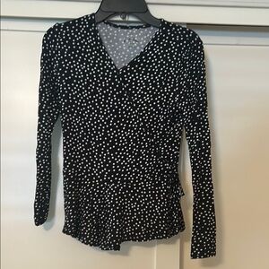 Art Class Black and White Polka Dot Blouse